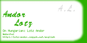andor lotz business card
